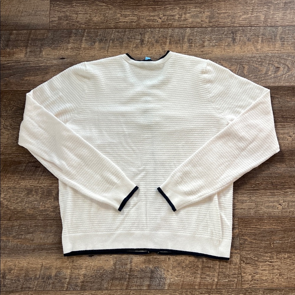 Draper James Ivory Cardigan with Black Accents - Picture 7 of 7